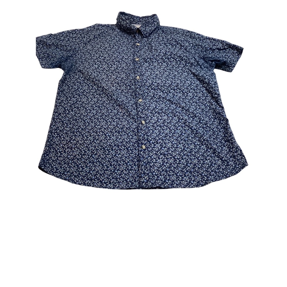 Free Planet Mens Blue Floral Short Sleeve Button‎ Down Cotton Shirt
XL